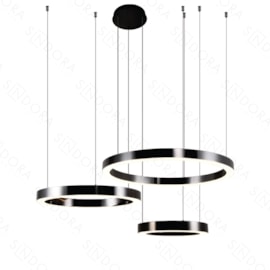 CONJUNTO DE PENDENTES LED REDONDO TRIPLO 3500K 108W BIVOLT Ø80CM INOX PRETO | SINDORA ILUMINAÇÃO DCD01288 CONJUNTO DE PENDENTES LED REDONDO TRIPLO 3500K 108W BIVOLT Ø80CM INOX PRETO | SINDORA ILUMINAÇÃO DCD01288