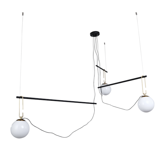 CONJUNTO DE PENDENTES LUKO TRI 300X130CM METAL E VIDRO PRETO E DOURADO | NORDECOR 2124 CONJUNTO DE PENDENTES LUKO TRI 300X130CM METAL E VIDRO PRETO E DOURADO | NORDECOR 2124