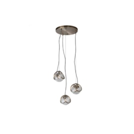 CONJUNTO DE PENDENTES TAHI TRIPLO Ø38X15CM METAL E VIDRO DOURADO E TRANSPARENTE | BELLA ILUMINAÇÃO RE014L CONJUNTO DE PENDENTES TAHI TRIPLO Ø38X15CM METAL E VIDRO DOURADO E TRANSPARENTE | BELLA ILUMINAÇÃO RE014L