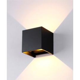 DESIGN ARANDELA DOUBLE 6W 3000K BIVOLT Ø10CM ALUMÍNIO PRETO | OPUS LED OPS 35864 DESIGN ARANDELA DOUBLE 6W 3000K BIVOLT Ø10CM ALUMÍNIO PRETO | OPUS LED OPS 35864