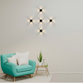 DESIGN ARANDELA TETRA LED 3000K 6W BIVOLT 9,5X8,5CM POLICARBONATO PRETO | OPUS LED OPS 30333 DESIGN ARANDELA TETRA LED 3000K 6W BIVOLT 9,5X8,5CM POLICARBONATO PRETO | OPUS LED OPS 30333