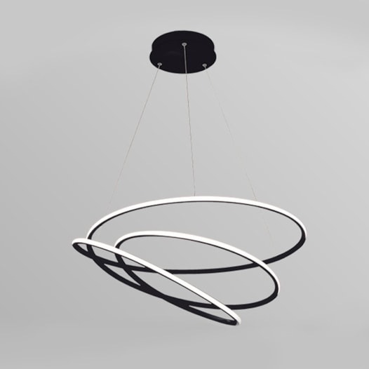 DESIGN PENDENTE ESPIRAL 3000K 88W BIVOLT 73CM ALUMÍNIO PRETO | OPUS LED OPS 34317 DESIGN PENDENTE ESPIRAL 3000K 88W BIVOLT 73CM ALUMÍNIO PRETO | OPUS LED OPS 34317