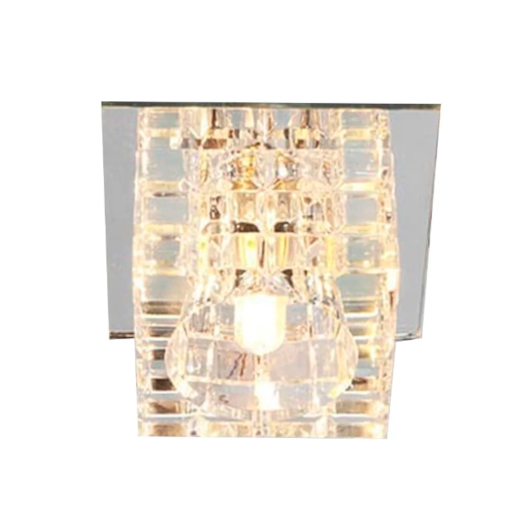 DESIGN PLAFON QUADRADO 1XG9 BIVOLT 9X9X5,1CM CRISTAL TRANSPARENTE | OPUS LED OPS 80747 DESIGN PLAFON QUADRADO 1XG9 BIVOLT 9X9X5,1CM CRISTAL TRANSPARENTE | OPUS LED OPS 80747