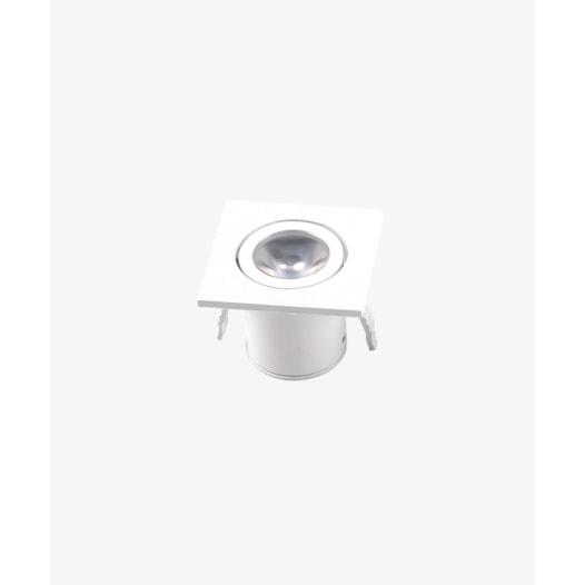 ECO MINI SPOT DE EMBUTIR LED QUADRADO 3000K 1,2W BIVOLT 3,75X3,75X2,9CM POLICARBONATO BRANCO | OPUS LED OPS 34416