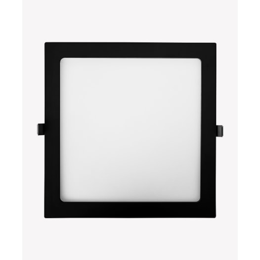 ECO PAINEL LUMINÁRIA DE EMBUTIR LED QUADRADO 3000K 24W BIVOLT 29,2X29,2X2,5CM POLICARBONATO PRETO | OPUS LED OPS 82062