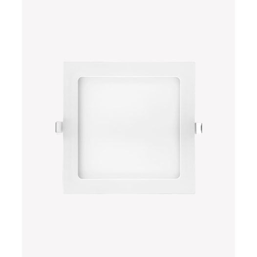 ECO PAINEL LUMINÁRIA DE EMBUTIR LED QUADRADO 4000K 18W BIVOLT 21,7X21,7X2,5CM ALUMÍNIO BRANCO | OPUS LED ECO 30142