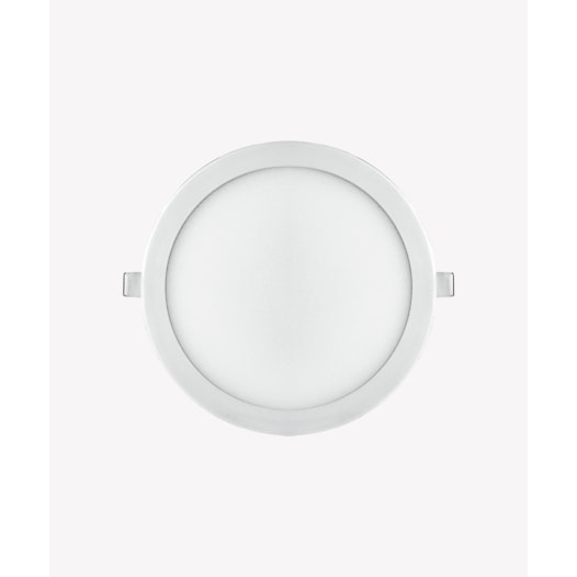 ECO PAINEL LUMINÁRIA DE EMBUTIR LED REDONDO 4000K 18W BIVOLT 22X2,5CM ALUMÍNIO BRANCO | OPUS OPS 33440