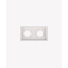 ECO SPOT DE EMBUTIR DUPLO RECUADO RETANGULAR DICROICA PAR16 19X10,6X3,75CM POLICARBONATO BRANCO | OPUS LED OPS 82406 ECO SPOT DE EMBUTIR DUPLO RECUADO RETANGULAR DICROICA PAR16 19X10,6X3,75CM POLICARBONATO BRANCO | OPUS LED OPS 82406