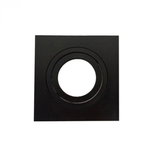 ECO SPOT DE EMBUTIR QUADRADO NOFRAME 1XAR70 17,4X17,4X3CM POLICARBONATO PRETO | OPUS LED OPS 82536