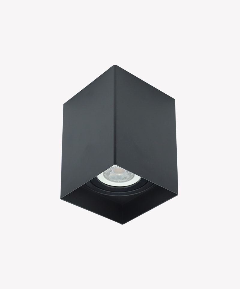 Spot de Sobrepor Quadrado com Facho Direcionável Preto 15cm