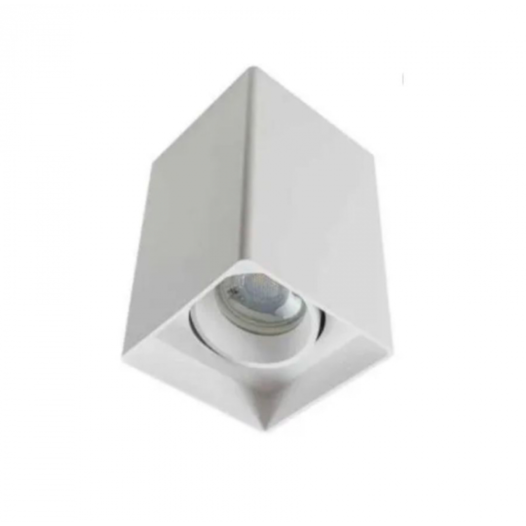 ECO SPOT DE SOBREPOR QUADRADO FACHO DIRECIONÁVEL DICROICA PAR16 12,5X8X8CM POLICARBONATO BRANCO | OPUS LED OPS 80273