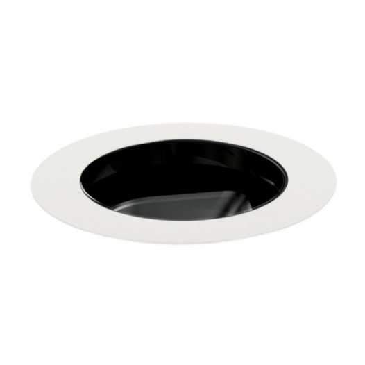 EMBUTIDO DE SOLO CHÃO LED FLAT IN REDONDO ASSIMÉTRICO EXTERNO PRETO TEXTURIZADO IRC>90 6W 2700K | INTERLIGHT 3639-12V-AS