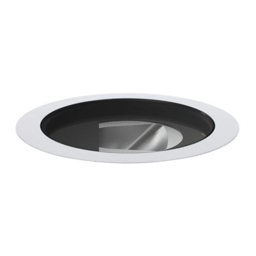 EMBUTIDO DE SOLO CHÃO LED FLAT IN REDONDO ASSIMÉTRICO PRETO TEXTURIZADO IRC>80 22W 2700K | INTERLIGHT 3683-AS-S