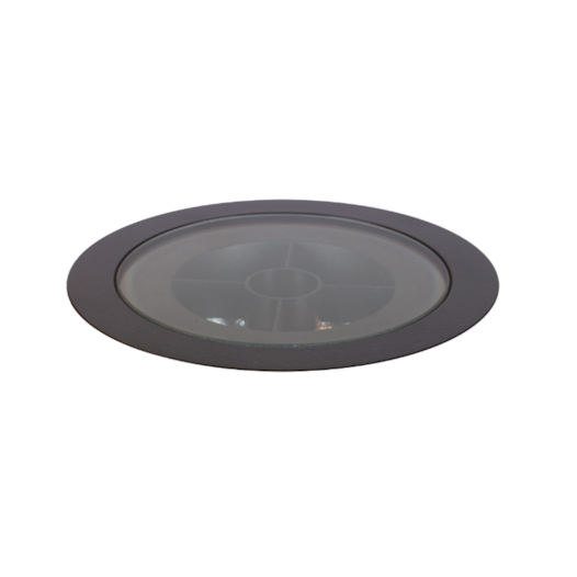 EMBUTIDO DE SOLO CHÃO LED FLAT IN REDONDO COM ANTI-OFUSCANTE PRETO TEXTURIZADO IRC>80 16W 2700K | INTERLIGHT 3651-FE-S