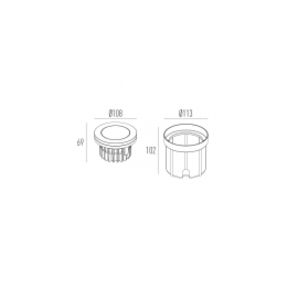 EMBUTIDO DE SOLO CHÃO LED FLAT IN REDONDO COM ANTI-OFUSCANTE PRETO TEXTURIZADO IRC>80 8W 2700K | INTERLIGHT 3649-AB-S