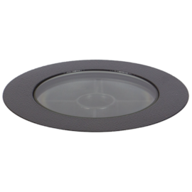EMBUTIDO DE SOLO CHÃO LED FLAT IN REDONDO COM ANTI-OFUSCANTE PRETO TEXTURIZADO IRC>80 8W 2700K | INTERLIGHT 3649-AB-S