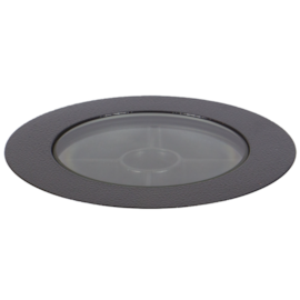 EMBUTIDO DE SOLO CHÃO LED FLAT IN REDONDO COM ANTI-OFUSCANTE PRETO TEXTURIZADO IRC>80 8W 2700K | INTERLIGHT 3649-MA-S