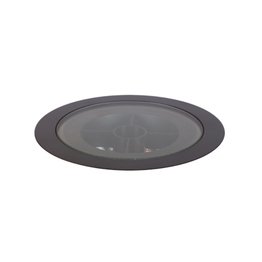 EMBUTIDO DE SOLO CHÃO LED FLAT IN REDONDO COM ANTI-OFUSCANTE PRETO TEXTURIZADO IRC>90 28W 3000K | INTERLIGHT 3695-FE-S