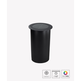 EMBUTIDO DE SOLO LED REDONDO COM ANTIOFUSCANTE EXTERNO 3000K 30W 15° BIVOLT 10X14CM ALUMÍNIO PRETO | OPUS LED OPS 84608 EMBUTIDO DE SOLO LED REDONDO COM ANTIOFUSCANTE EXTERNO 3000K 30W 15° BIVOLT 10X14CM ALUMÍNIO PRETO | OPUS LED OPS 84608