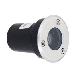 EMBUTIDO DE SOLO LED REDONDO EXTERNO 3000K 1W BIVOLT Ø6,5X7,5CM CROMADO E PRETO | GAYA 9719 EMBUTIDO DE SOLO LED REDONDO EXTERNO 3000K 1W BIVOLT Ø6,5X7,5CM CROMADO E PRETO | GAYA 9719