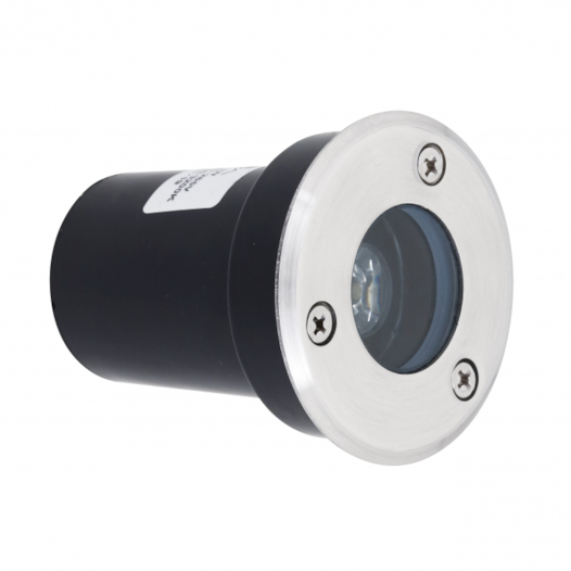 EMBUTIDO DE SOLO LED REDONDO EXTERNO 3000K 1W BIVOLT Ø6,5X7,5CM CROMADO E PRETO | GAYA 9719 EMBUTIDO DE SOLO LED REDONDO EXTERNO 3000K 1W BIVOLT Ø6,5X7,5CM CROMADO E PRETO | GAYA 9719