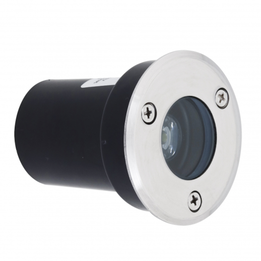 EMBUTIDO DE SOLO LED REDONDO EXTERNO 3000K 3W BIVOLT Ø6,5X7,5CM CROMADO E PRETO | GAYA 9722 EMBUTIDO DE SOLO LED REDONDO EXTERNO 3000K 3W BIVOLT Ø6,5X7,5CM CROMADO E PRETO | GAYA 9722