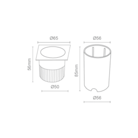 EMBUTIDO DE SOLO QUADRADO PRETO 4,5W 2700K | ROMALUX 10073