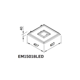 EMBUTIDO FIT15 LED 8,8W 127V 2700K 40,7X40,7X4CM | NEWLINE EM15018LED1/27