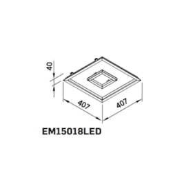 EMBUTIDO FIT15 LED 8,8W 127V 2700K 407X407X40MM | NEWLINE EM15018LED1/27