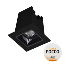 EMBUTIDO FOCCO LED 4000K 2W 4,5X4,5X5,0CM ALUMÍNIO PRETO | +LUZ EMB-157/2.40PT