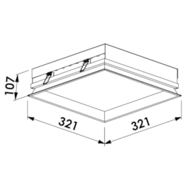 EMBUTIDO LED IMO MICRO BORDA 3000K 25,2W 127/220V 321X321X107MM | NEWLINE EM3046LED3