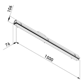 EMBUTIDO LED IMO RETANGULAR NO FRAME 3000K 37,8W 127/220V 1470X50X110MM | NEWLINE EM3053LED3