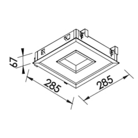 EMBUTIDO NEW CHESS LED 16,8W 3000K 127/220V 285X285X67MM | NEWLINE 500LED3 EMBUTIDO NEW CHESS LED 16,8W 3000K 127/220V 285X285X67MM | NEWLINE 500LED3