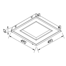 EMBUTIDO NEW CHESS LED 33,6W 3000K 127/220V 490X490X67MM | NEWLINE 502LED3 EMBUTIDO NEW CHESS LED 33,6W 3000K 127/220V 490X490X67MM | NEWLINE 502LED3
