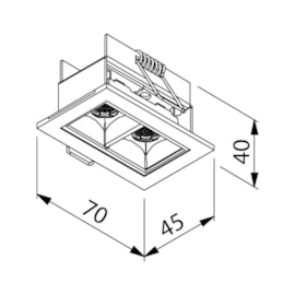 EMBUTIDO PIXEL LED 2 FOCOS 36º 4W 2700K 700MA 70X45X40MM SEM DRIVER | NEWLINE EM03028LED27SD EMBUTIDO PIXEL LED 2 FOCOS 36º 4W 2700K 700MA 70X45X40MM SEM DRIVER | NEWLINE EM03028LED27SD