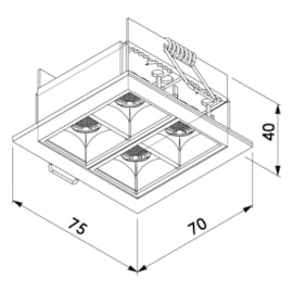 EMBUTIDO PIXEL LED 4 FOCOS 36º 8W 2700K 700MA 75X70X40MM SEM DRIVER | NEWLINE EM03034LED27SD EMBUTIDO PIXEL LED 4 FOCOS 36º 8W 2700K 700MA 75X70X40MM SEM DRIVER | NEWLINE EM03034LED27SD