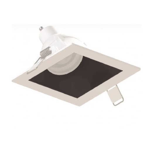 EMBUTIDO QUADRADO ANGULAR 36° DICRÓICA BORDA BRANCO RECUO PRETO 107x100MM | SAVEENERGY SE-330.1583