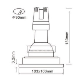 EMBUTIDO QUADRADO ORIENTÁVEL RECUADO ALUMÍNIO BRANCO MICROTEXTURIZADO MIOLO BRANCO SISTEMA CLICK PAR20 50W | NOVA HOME 6008