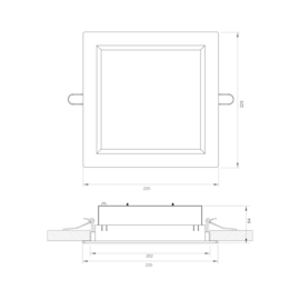 EMBUTIDO QUADRADO PETRA 30W 22,5X22,5X6,4CM BRANCO | MISTERLED SLED1130