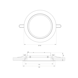 EMBUTIDO REDONDO PETRA 19W Ø19,5X6,4CM BRANCO | MISTERLED SLED1020