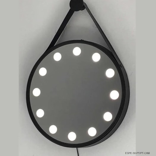 ESPELHO CAMARIM Ø35CM - BASE COBRE - CINTA DE COURO MARROM | DNA ESPE-35-CO-CAM ESPELHO CAMARIM Ø35CM - BASE COBRE - CINTA DE COURO MARROM | DNA ESPE-35-CO-CAM