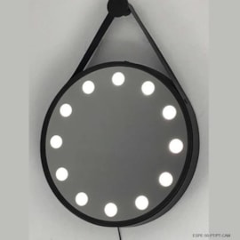 ESPELHO CAMARIM Ø35CM - BASE MARROM - CINTA DE COURO MARROM | DNA ESPE-35-MR-CAM ESPELHO CAMARIM Ø35CM - BASE MARROM - CINTA DE COURO MARROM | DNA ESPE-35-MR-CAM