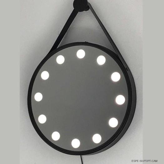 ESPELHO CAMARIM Ø35CM COM LED | DNA ESPE-35-BR-CAM - Dna Lustres - 4000K (Neutra) - Marrom ESPELHO CAMARIM Ø35CM COM LED | DNA ESPE-35-BR-CAM - Dna Lustres - 4000K (Neutra) - Marrom