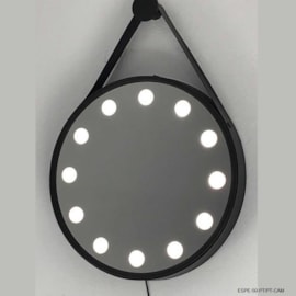 ESPELHO CAMARIM Ø50CM COM LED | DNA ESPE-50-BR-CAM - Dna Lustres - 2700K (Amarela) - Preto ESPELHO CAMARIM Ø50CM COM LED | DNA ESPE-50-BR-CAM - Dna Lustres - 2700K (Amarela) - Preto