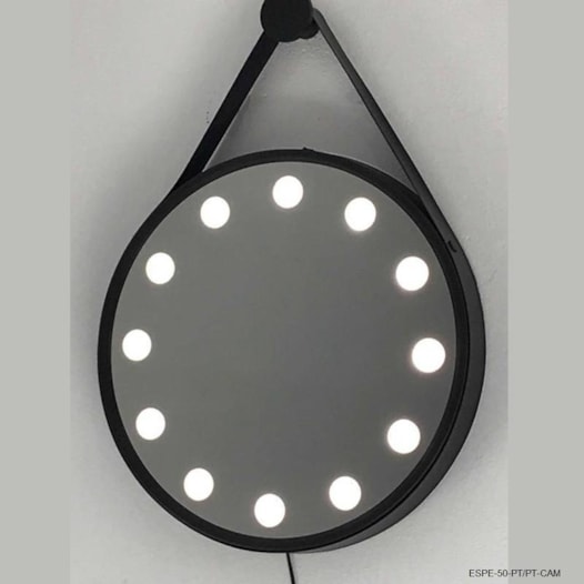 ESPELHO CAMARIM Ø80CM COM LED | DNA ESPE-80-BR-CAM - Dna Lustres - 2700/4000K - Preto ESPELHO CAMARIM Ø80CM COM LED | DNA ESPE-80-BR-CAM - Dna Lustres - 2700/4000K - Preto