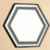ESPELHO HEXAGONAL Ø60CM - BASE MARROM COM LED | DNA ESPE-HEX-60-MR-LED 2700/4000K