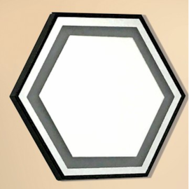 ESPELHO HEXAGONAL Ø60CM BEEHIVE LIGHT COM LED | DNA ESPE-HEX-60 - Dna Lustres - 2700/4000K - Marrom