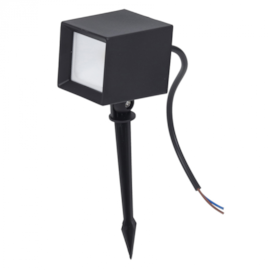 ESPETO DE JARDIM LED CUBO EXTERNO 3000K 5W BIVOLT 7X6,5X5,7CM POLICARBONATO PRETO | GAYA 3156