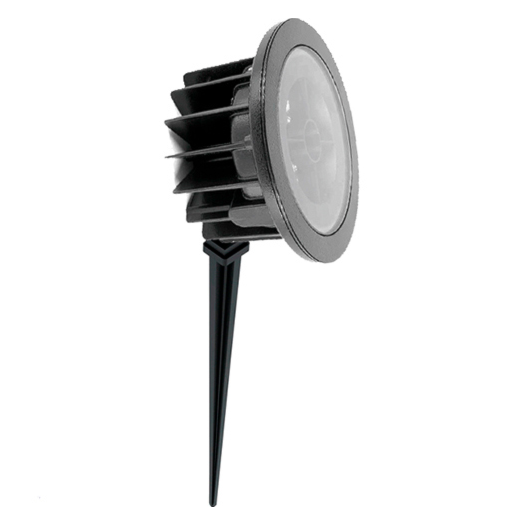 ESPETO DE JARDIM LED FLAT COM ANTI-OFUSCANTE EXTERNO PRETO TEXTURIZADO IRC>80 8W 2700K | INTERLIGHT 3030-AB-S