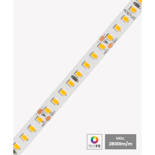 FITA LED 2835 5 METROS INTERNO 2700K 20W/M 120 LEDS 24V | OPUS LED OPS 86756